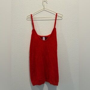 Savage x Fenty Fluff it Up Red fluffy Women's Slip Mini Dress